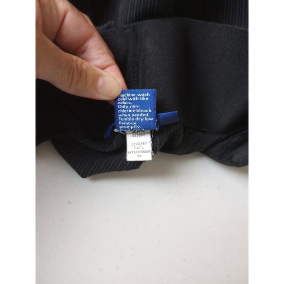 Apt 9 Women Dress Pants 10 Black Pin Striped Straight Leg - Picture 9 of 10